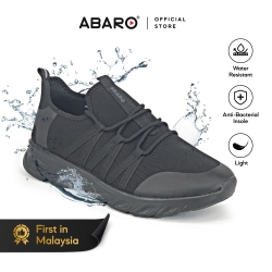 Black School Shoes Water Resistant Mesh  W2821A Secondary Unisex ABARO 